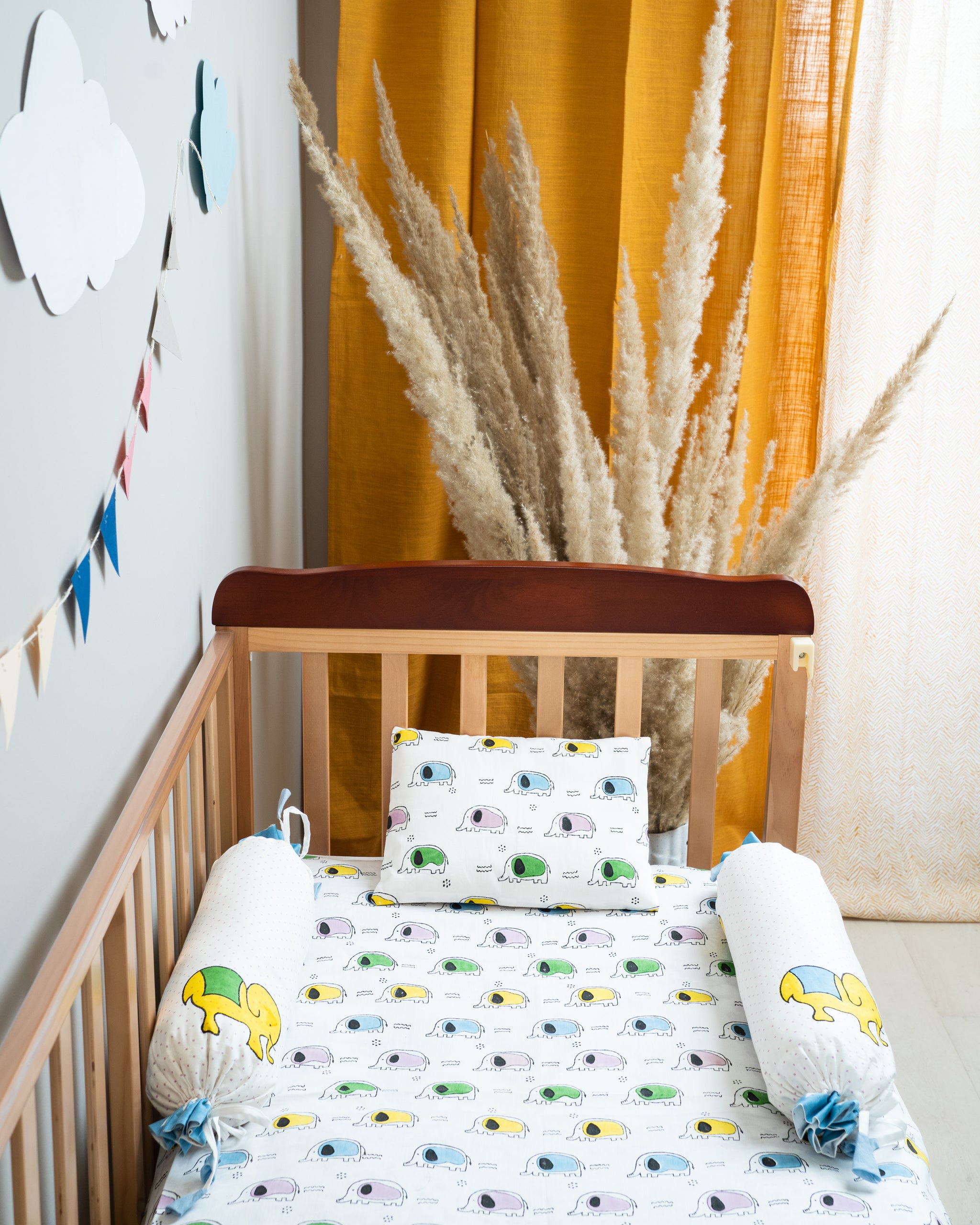 Regal Elephant Pillow & Bolster Set