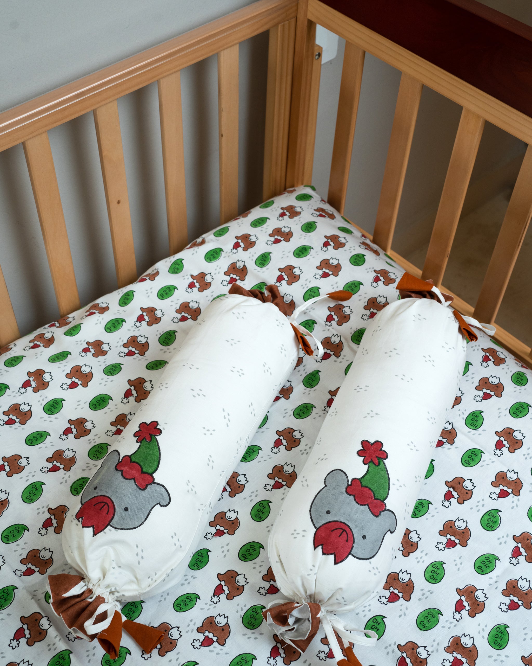 Playful Cartoon Pillow & Bolster Set