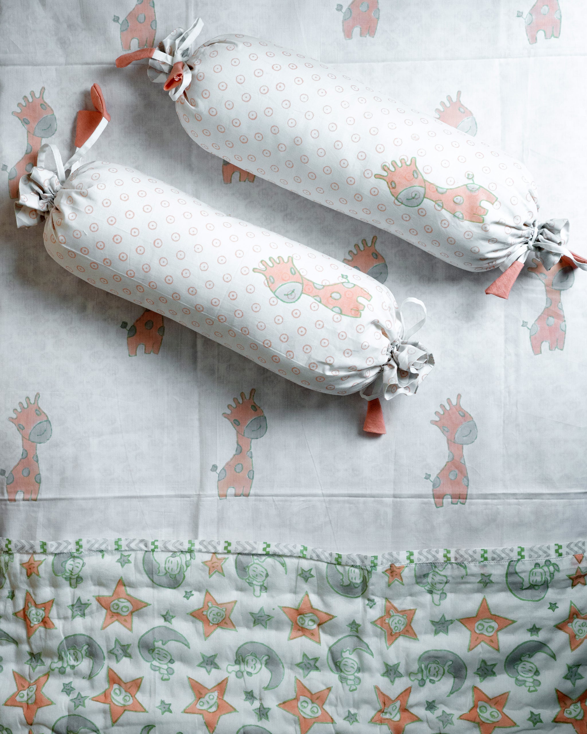 Giraffe Family Pillow & Bolster Set