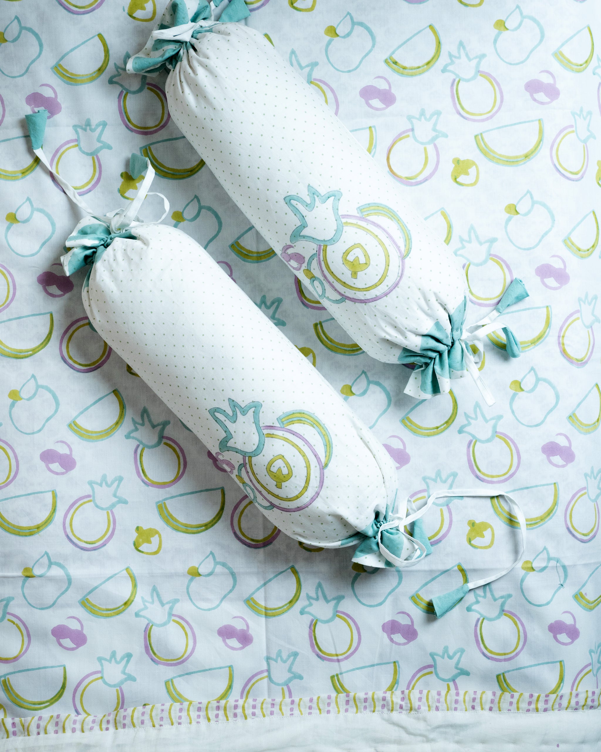 Juicy Fruit Print Pillow & Bolster Set