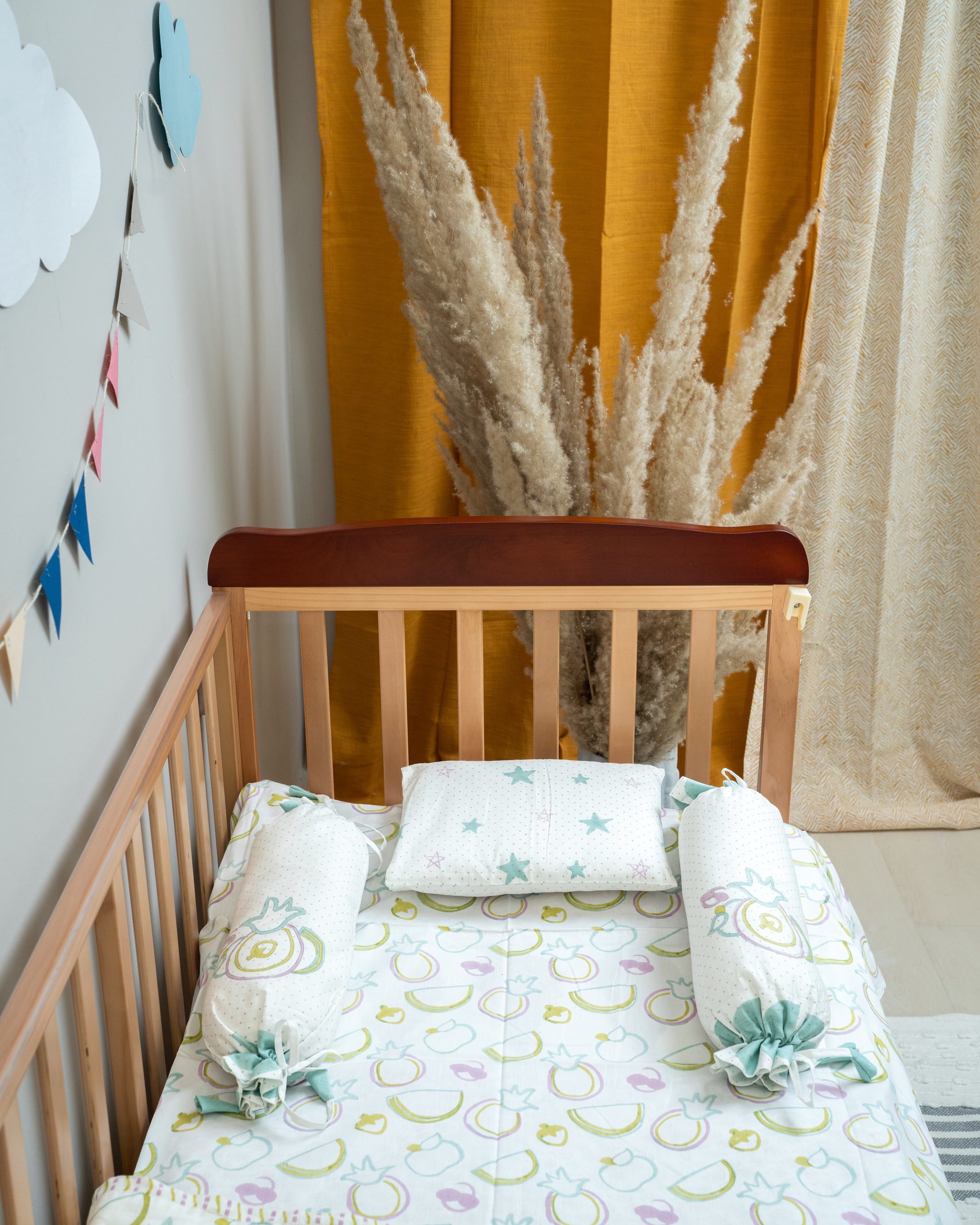 Juicy Fruit Print Pillow & Bolster Set