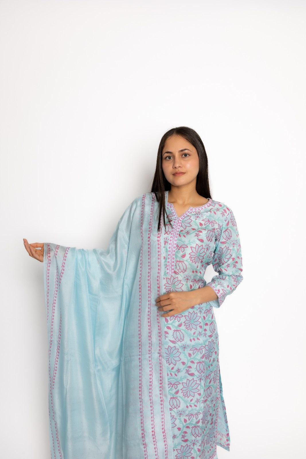 Kashmir Azaar Silk Kurta Set