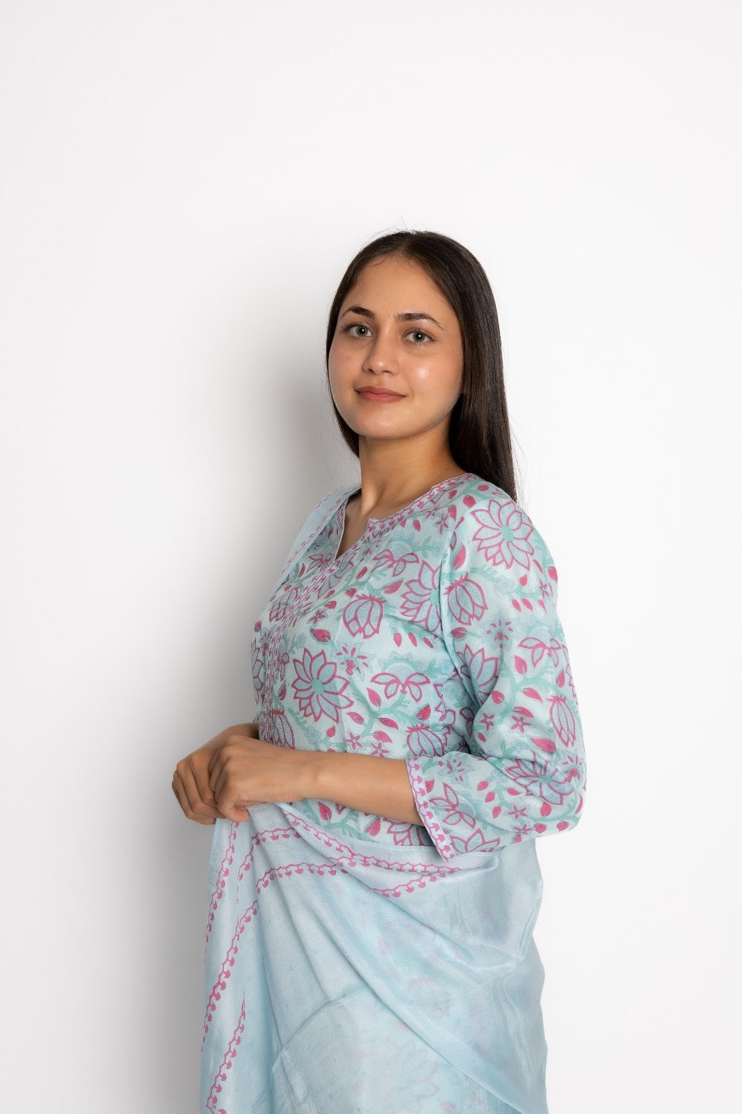 Kashmir Azaar Silk Kurta Set