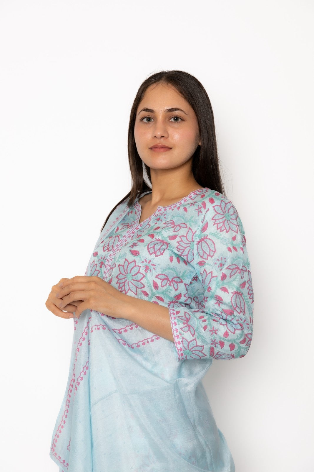 Kashmir Azaar Silk Kurta Set