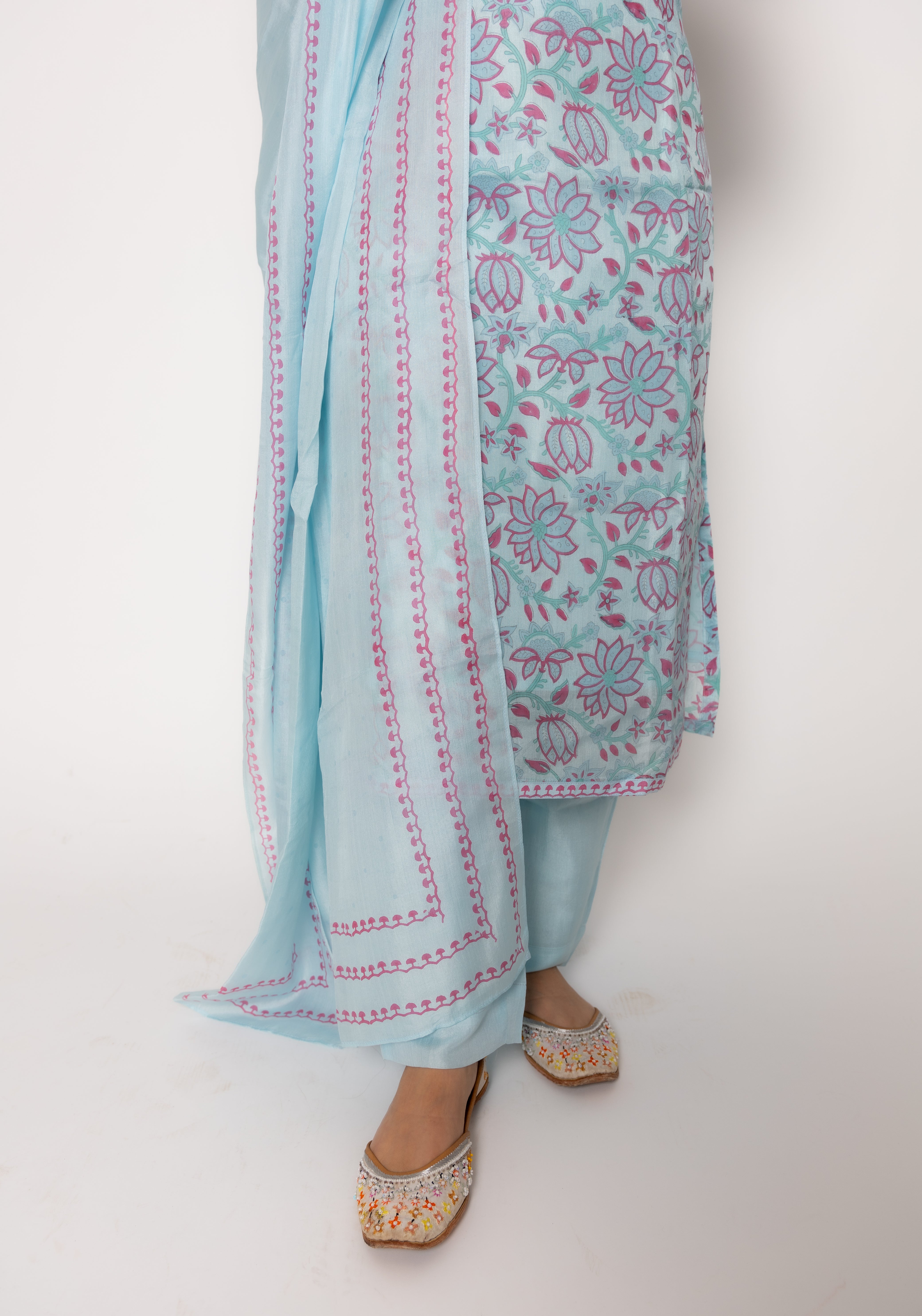 Kashmir Azaar Silk Kurta Set