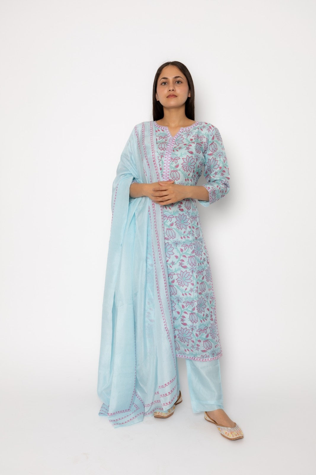 Kashmir Azaar Silk Kurta Set