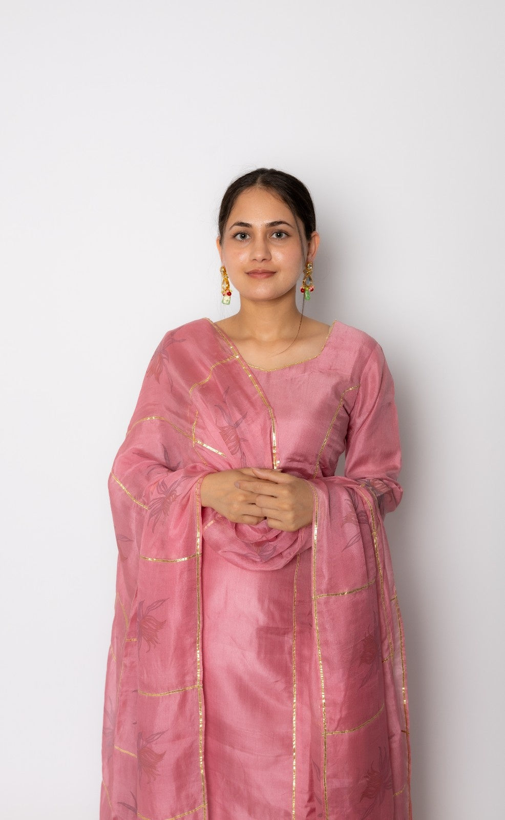 Regal Essence silk Hand Block Printed A-Line Kurta set