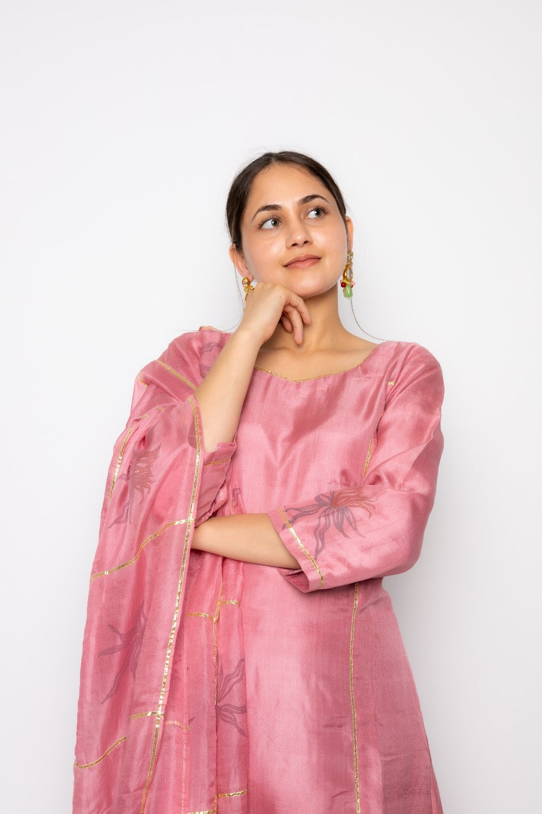 Regal Essence silk Hand Block Printed A-Line Kurta set