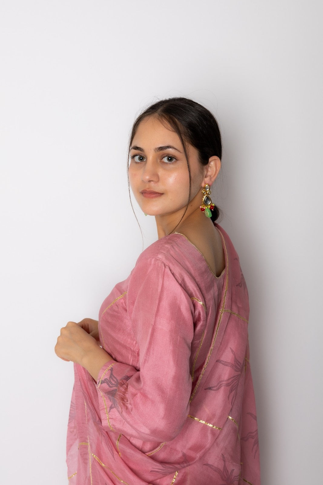 Regal Essence silk Hand Block Printed A-Line Kurta set