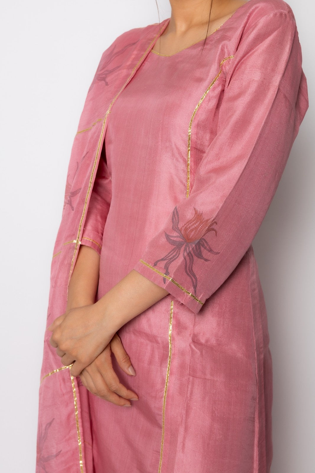 Regal Essence silk Hand Block Printed A-Line Kurta set